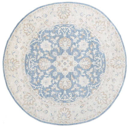 Ziegler 7' 11" X 7' 10" Hand Knotted Wool Rug 7' 11" X 7' 10" (241 X 239) / Blue / Wool