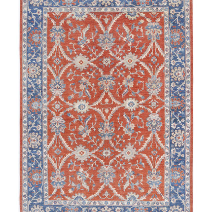 Ziegler 6' 6" X 9' 5" Hand Knotted Wool Rug 6' 6" X 9' 5" (198 X 287) / Rust / Wool