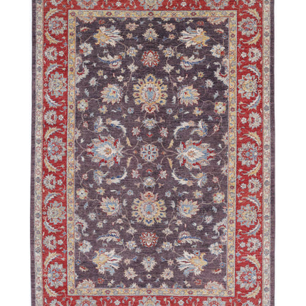 Ziegler 6' 7" X 9' 10" Hand Knotted Wool Rug 6' 7" X 9' 10" (201 X 300) / Purple / Wool
