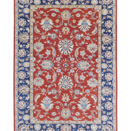 Ziegler 6' 4" X 9' 6" Hand Knotted Wool Rug 6' 4" X 9' 6" (193 X 290) / Red / Wool