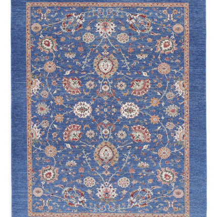 Ziegler 6' 9" X 8' 10" Hand Knotted Wool Rug 6' 9" X 8' 10" (206 X 269) / Blue / Wool