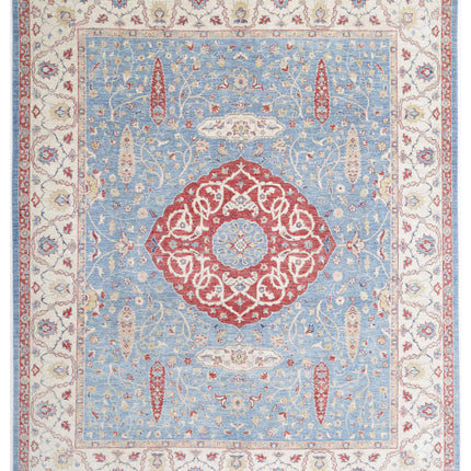 Ziegler 8' 0" X 9' 11" Hand Knotted Wool Rug 8' 0" X 9' 11" (244 X 302) / Blue / Wool