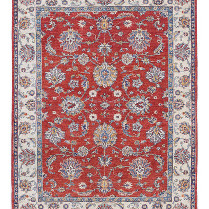 Ziegler 4' 8" X 6' 3" Hand Knotted Wool Rug 4' 8" X 6' 3" (142 X 191) / Red / Wool