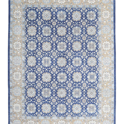 Ziegler 8' 10" X 11' 11" Hand Knotted Wool Rug 8' 10" X 11' 11" (269 X 363) / Blue / Wool