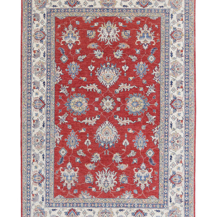 Ziegler 5' 5" X 7' 11" Hand Knotted Wool Rug 5' 5" X 7' 11" (165 X 241) / Red / Wool