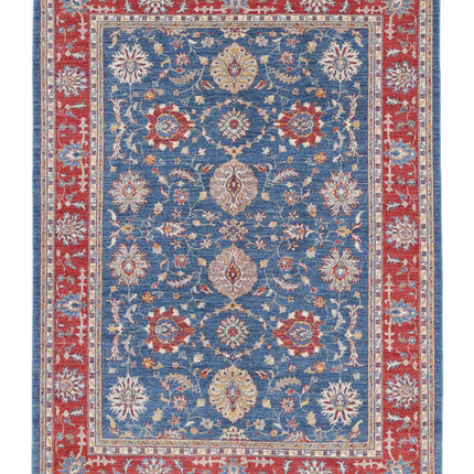 Ziegler 5' 7" X 7' 8" Hand Knotted Wool Rug 5' 7" X 7' 8" (170 X 234) / Blue / Wool