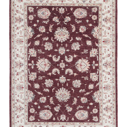 Ziegler 5' 7" X 7' 7" Hand Knotted Wool Rug 5' 7" X 7' 7" (170 X 231) / Burgundy / Wool