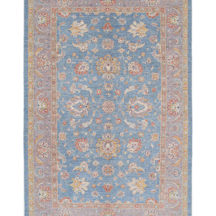 Ziegler 6' 7" X 10' 1" Hand Knotted Wool Rug 6' 7" X 10' 1" (201 X 307) / Blue / Wool