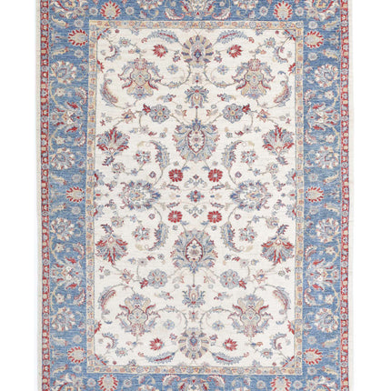 Ziegler 5' 6" X 7' 10" Hand Knotted Wool Rug 5' 6" X 7' 10" (168 X 239) / Ivory / Wool
