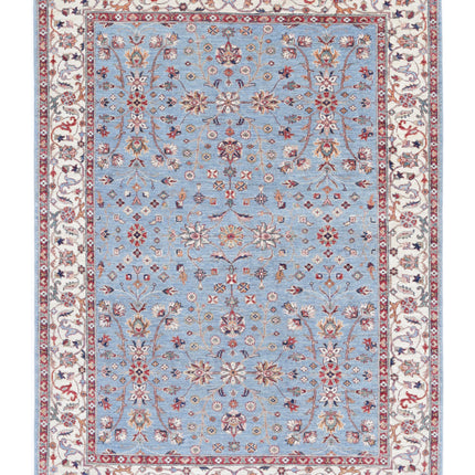 Ziegler 5' 9" X 7' 9" Hand Knotted Wool Rug 5' 9" X 7' 9" (175 X 236) / Blue / Wool