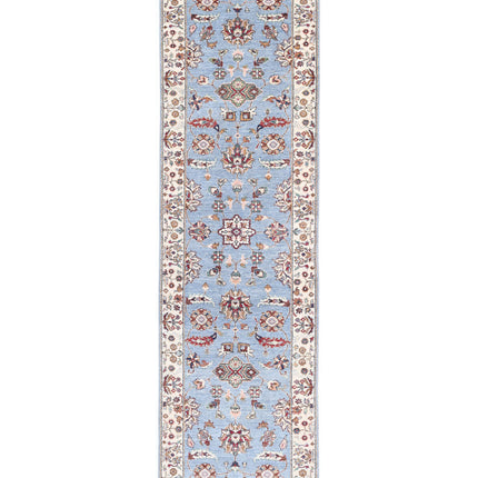 Ziegler 2' 8" X 9' 9" Hand Knotted Wool Rug 2' 8" X 9' 9" (81 X 297) / Blue / Wool