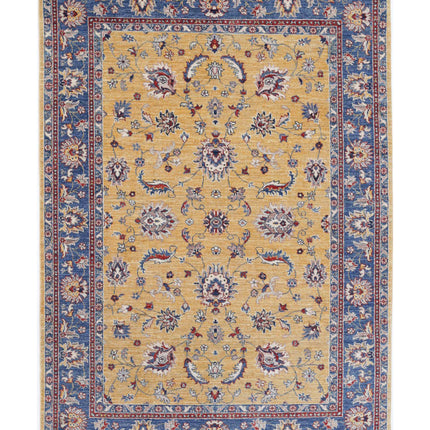 Ziegler 4' 11" X 6' 10" Hand Knotted Wool Rug 4' 11" X 6' 10" (150 X 208) / Gold / Wool
