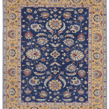 Ziegler 4' 11" X 6' 0" Hand Knotted Wool Rug 4' 11" X 6' 0" (150 X 183) / Blue / Wool