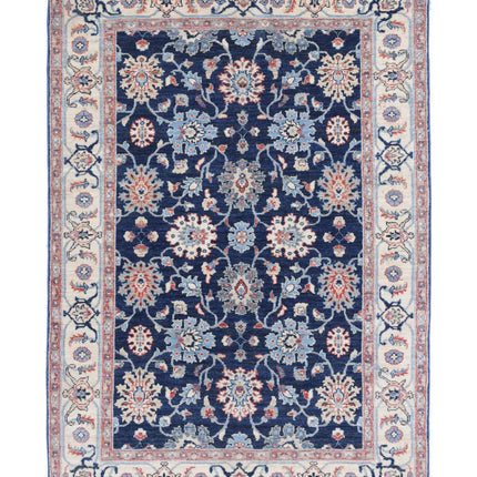 Ziegler 4' 4" X 6' 5" Hand Knotted Wool Rug 4' 4" X 6' 5" (132 X 196) / Blue / Wool