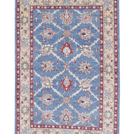 Ziegler 3' 10" X 6' 0" Hand Knotted Wool Rug 3' 10" X 6' 0" (117 X 183) / Blue / Wool