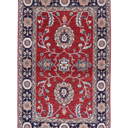 Ziegler 3' 2" X 5' 1" Hand Knotted Wool Rug 3' 2" X 5' 1" (97 X 155) / Red / Wool