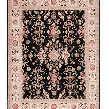 Ziegler 7' 1" X 10' 2" Hand Knotted Wool Rug 7' 1" X 10' 2" (216 X 310) / Black / Wool