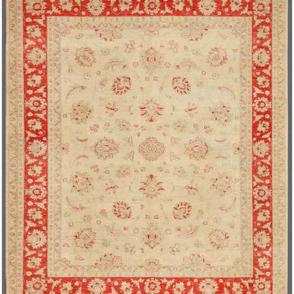 Ziegler 8' 1" X 9' 2" Hand Knotted Wool Rug 8' 1" X 9' 2" (246 X 280) / Ivory / Wool