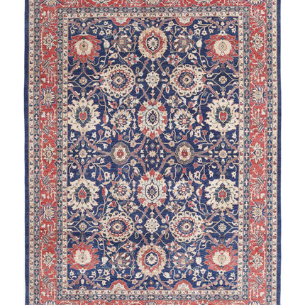 Ziegler 9' 10" X 13' 9" Hand Knotted Wool Rug 9' 10" X 13' 9" (300 X 419) / Blue / Wool