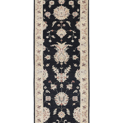 Ziegler 2' 6" X 6' 9" Hand Knotted Wool Rug 2' 6" X 6' 9" (76 X 206) / Black / Wool
