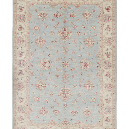 Ziegler 6' 9" X 9' 8" Hand Knotted Wool Rug 6' 9" X 9' 8" (206 X 295) / Blue / Wool