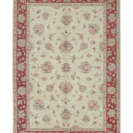 Ziegler 6' 6" X 9' 5" Hand Knotted Wool Rug 6' 6" X 9' 5" (198 X 287) / Ivory / Wool