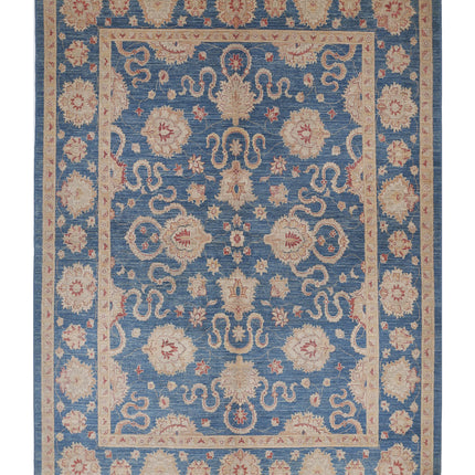 Ziegler 6' 3" X 8' 4" Hand Knotted Wool Rug 6' 3" X 8' 4" (191 X 254) / Blue / Wool
