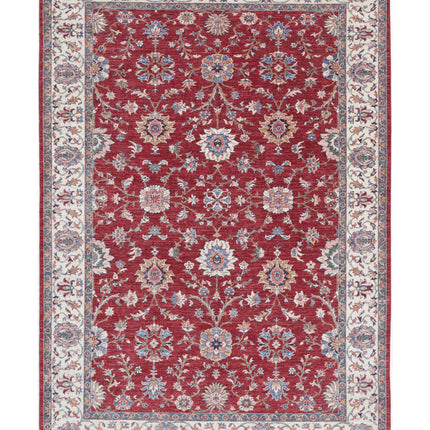Ziegler 6' 7" X 9' 8" Hand Knotted Wool Rug 6' 7" X 9' 8" (201 X 295) / Red / Wool