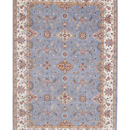 Ziegler 6' 7" X 9' 8" Hand Knotted Wool Rug 6' 7" X 9' 8" (201 X 295) / Grey / Wool