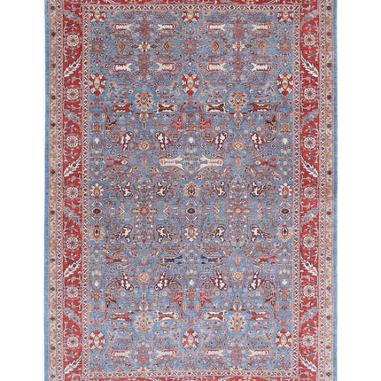 Ziegler 6' 4" X 9' 10" Hand Knotted Wool Rug 6' 4" X 9' 10" (193 X 300) / Blue / Wool