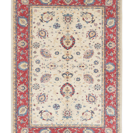 Ziegler 5' 8" X 8' 0" Hand Knotted Wool Rug 5' 8" X 8' 0" (173 X 244) / Ivory / Wool