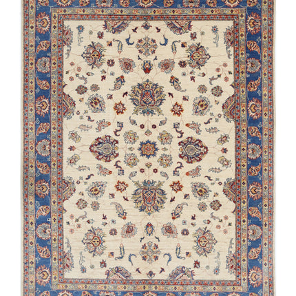Ziegler 5' 5" X 7' 5" Hand Knotted Wool Rug 5' 5" X 7' 5" (165 X 226) / Ivory / Wool