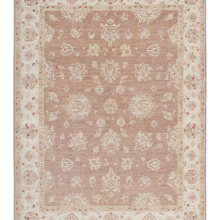 Ziegler 6' 3" X 8' 3" Hand Knotted Wool Rug 6' 3" X 8' 3" (191 X 251) / Brown / Wool