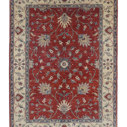 Ziegler 5' 6" X 7' 8" Hand Knotted Wool Rug 5' 6" X 7' 8" (168 X 234) / Red / Wool