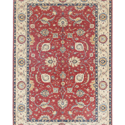 Ziegler 5' 6" X 8' 3" Hand Knotted Wool Rug 5' 6" X 8' 3" (168 X 251) / Red / Wool