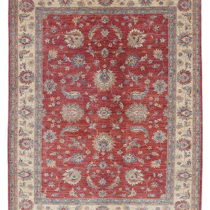 Ziegler 5' 9" X 7' 10" Hand Knotted Wool Rug 5' 9" X 7' 10" (175 X 239) / Red / Wool