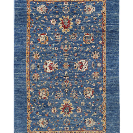 Ziegler 5' 7" X 8' 2" Hand Knotted Wool Rug 5' 7" X 8' 2" (170 X 249) / Blue / Wool
