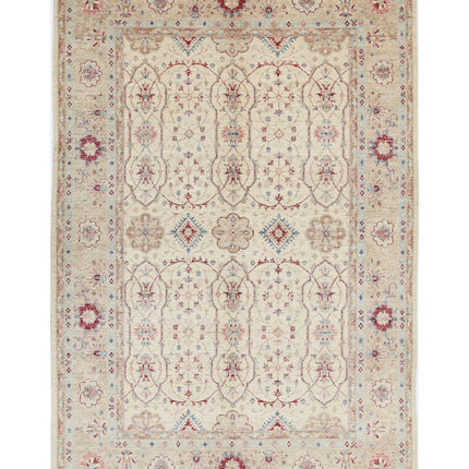 Ziegler 5' 6" X 8' 3" Hand Knotted Wool Rug 5' 6" X 8' 3" (168 X 251) / Ivory / Wool