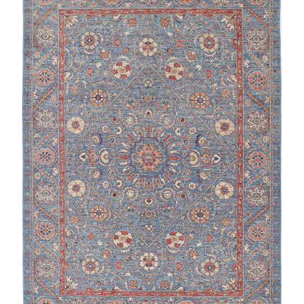 Ziegler 5' 8" X 7' 10" Hand Knotted Wool Rug 5' 8" X 7' 10" (173 X 239) / Blue / Wool