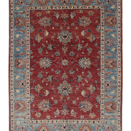 Ziegler 4' 11" X 6' 5" Hand Knotted Wool Rug 4' 11" X 6' 5" (150 X 196) / Red / Wool
