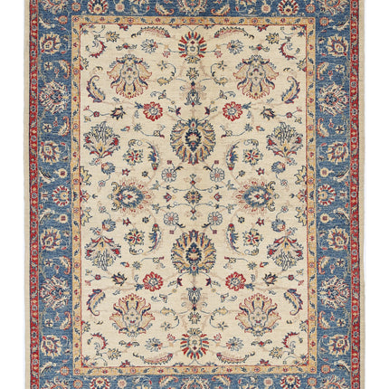 Ziegler 4' 10" X 6' 7" Hand Knotted Wool Rug 4' 10" X 6' 7" (147 X 201) / Ivory / Wool