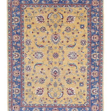Ziegler 4' 10" X 6' 5" Hand Knotted Wool Rug 4' 10" X 6' 5" (147 X 196) / Gold / Wool