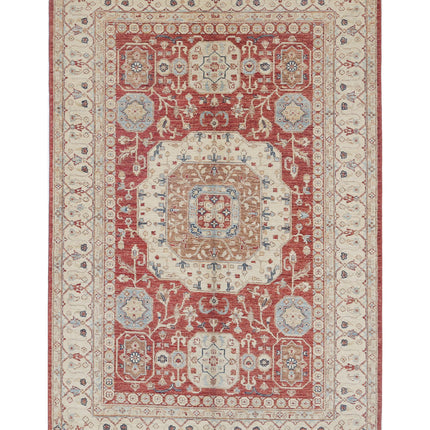 Ziegler 4' 7" X 7' 0" Hand Knotted Wool Rug 4' 7" X 7' 0" (140 X 213) / Red / Wool