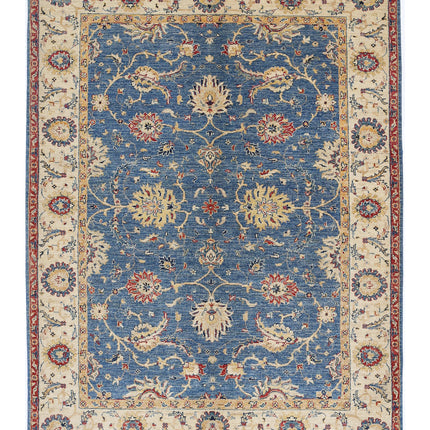 Ziegler 5' 0" X 6' 8" Hand Knotted Wool Rug 5' 0" X 6' 8" (152 X 203) / Blue / Wool