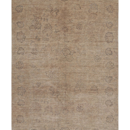 Ziegler 6' 6" X 9' 3" Hand Knotted Wool Rug 6' 6" X 9' 3" (198 X 282) / Brown / Wool