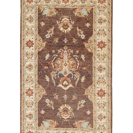 Ziegler 2' 10" X 4' 9" Hand Knotted Wool Rug 2' 10" X 4' 9" (86 X 145) / Brown / Wool