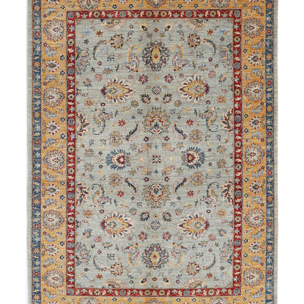 Ziegler 5' 6" X 7' 9" Hand Knotted Wool Rug 5' 6" X 7' 9" (168 X 236) / Grey / Wool