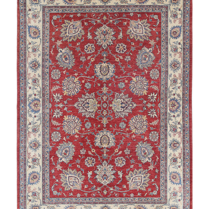 Ziegler 5' 6" X 7' 9" Hand Knotted Wool Rug 5' 6" X 7' 9" (168 X 236) / Red / Wool