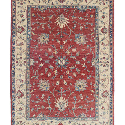Ziegler 5' 6" X 7' 10" Hand Knotted Wool Rug 5' 6" X 7' 10" (168 X 239) / Red / Wool