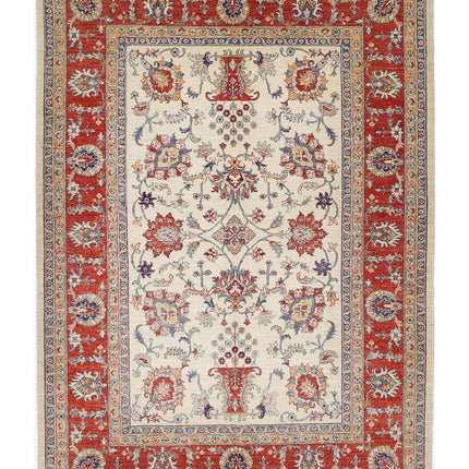Ziegler 5' 8" X 7' 10" Hand Knotted Wool Rug 5' 8" X 7' 10" (173 X 239) / Ivory / Wool